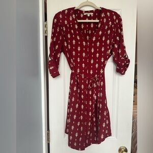 41 Hawthorn Red Patterned Long Sleeve Dress